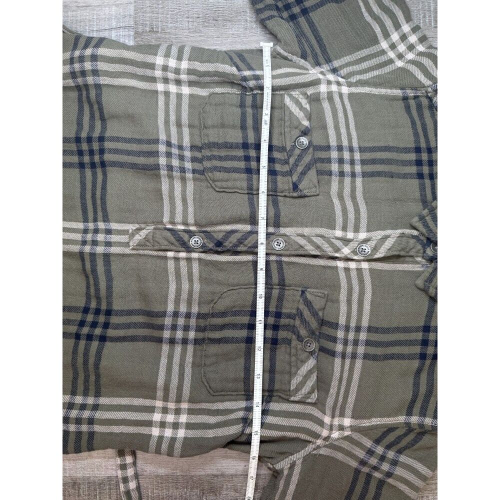 Vintage Eddie Bauer Olive Green, Navy, and White Plaid Shirt Dress - Picture 16 of 16